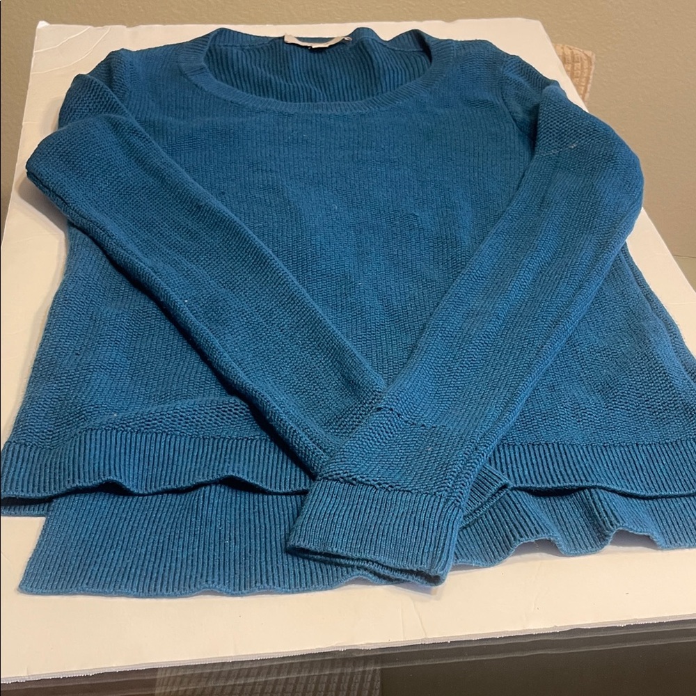 LOFT Classic Blue Scoop Neck Sweater